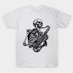 skeleton plays saxophone T-Shirt